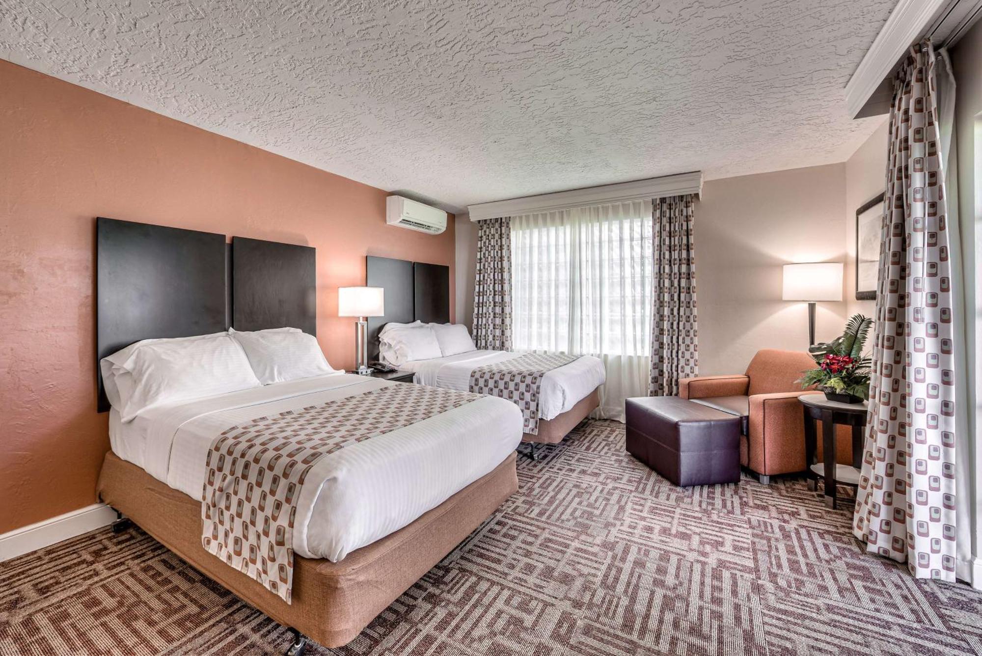 Double Room with Two Double Beds, Balcony and Pool View