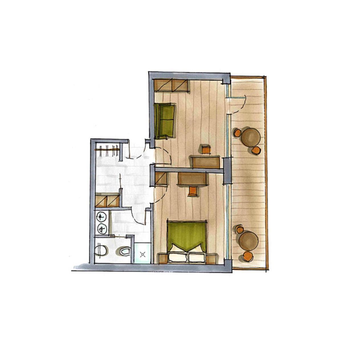 Familiekamer met 2 Slaapkamers