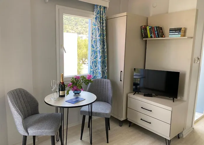  Merve Apartments, Your Home From Home In Central Bodrum, Street Cats Frequent The Property, Not All Apartments Have Balconies, Ground Floor Have Terrace With Table And Chairs