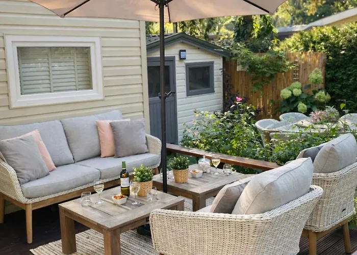 Luxe Chalet met prachtig terras op de Veluwe , veel privacy