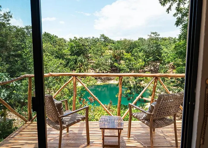 Hot Tub in Room Cenote Escondido Villas Y Camping